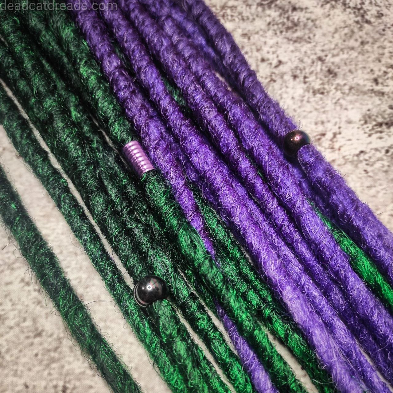 Dark Purple and Dark Green crochet  Dreadlocks