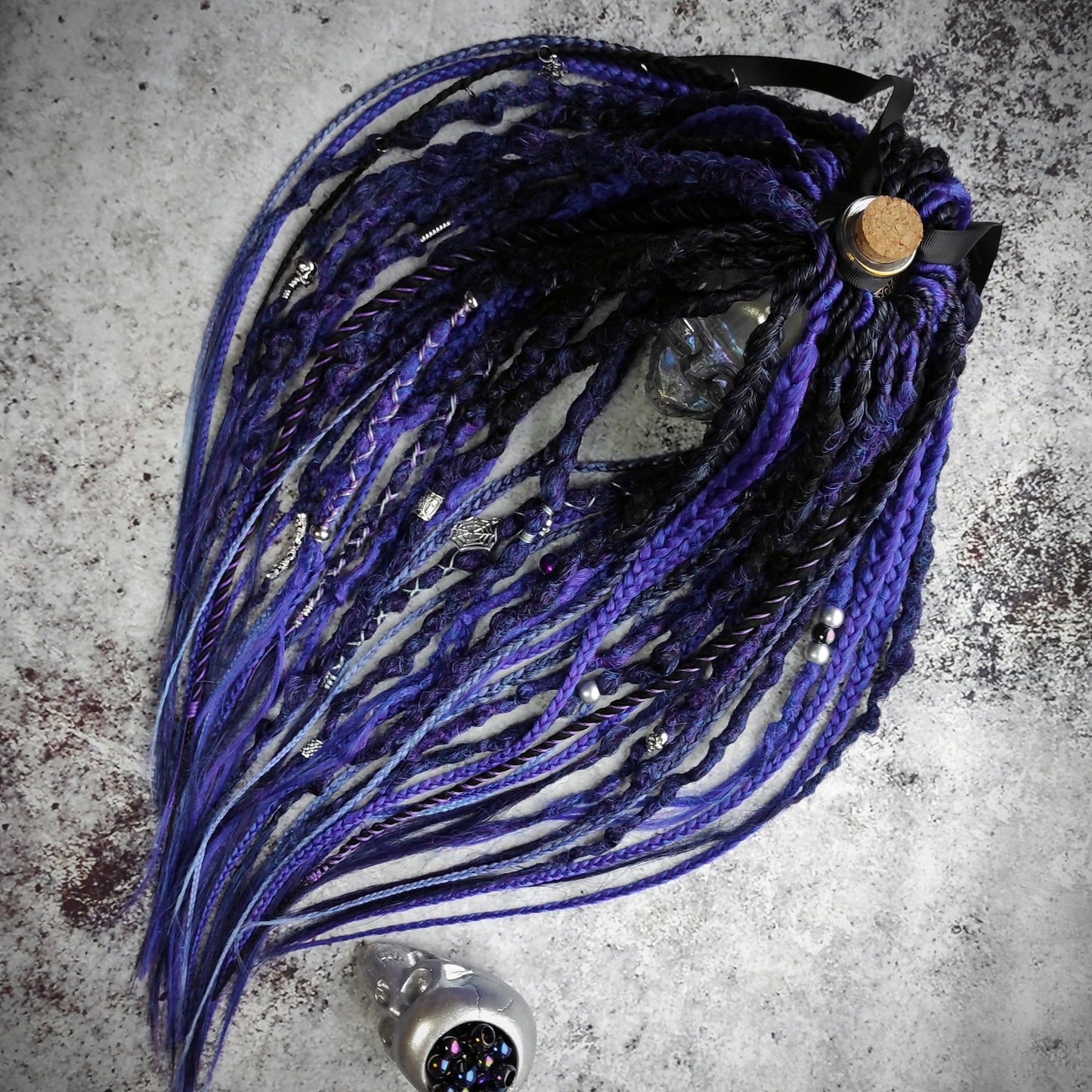 Black and Purple Ombre Synthetic Dreadlocks
