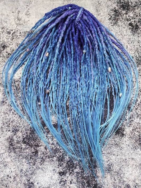 Purple and Blue Ombre Synthetic Dreads